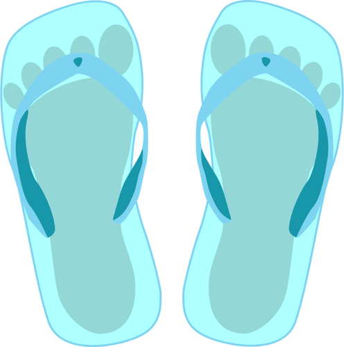 Vector image of light blue thongs