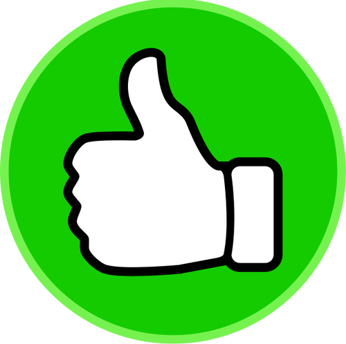 Vector Clipart de polegares acima em um cÃ­rculo verde