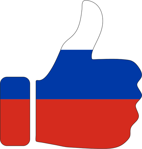 Duimschroef opwaarts met Russische kleuren