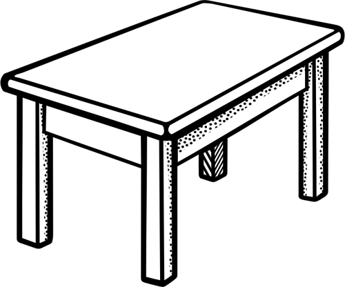 Vector de la imagen del arte de lÃ­nea simple forma rectangular mesa