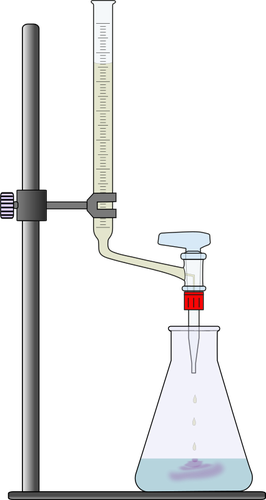 Miniaturi de oxigen procesului de titrare cu un pahar de laborator