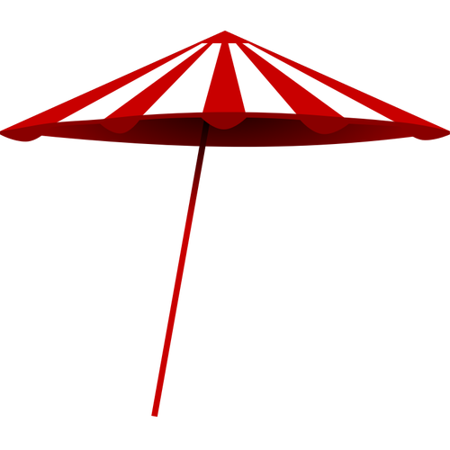 Rode en witte strand paraplu vectorillustratie