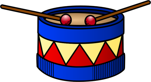 Clipart vectoriel du tambour rouge et bleu
