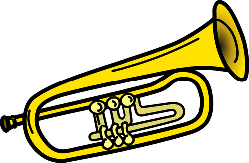 Illustration vectorielle de trompette jaune ligne art