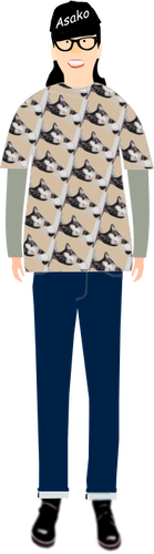 Grafica vectoriala de tip trendy Ã®n tricou cu model de pisica