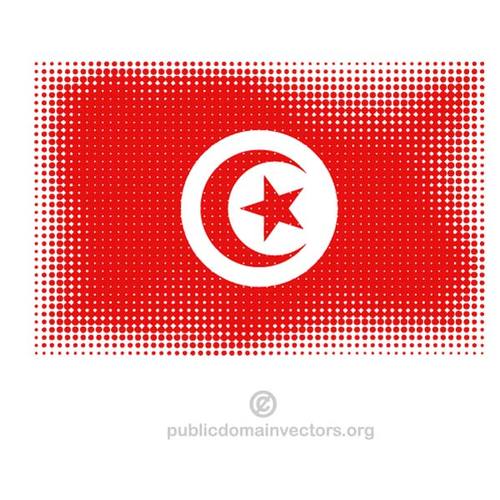 NoktalÄ± resim deseni ile Tunus bayraÄŸÄ±