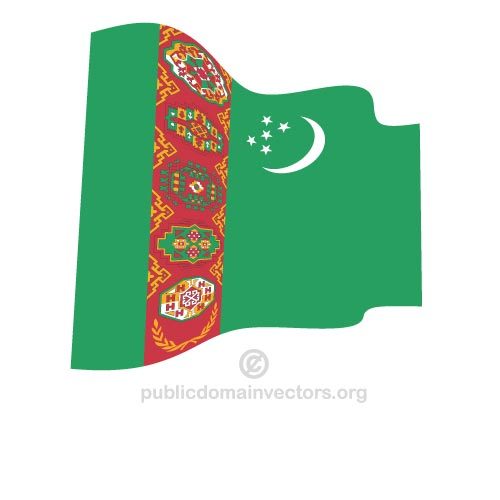 Wavy flag of Turkmenistan