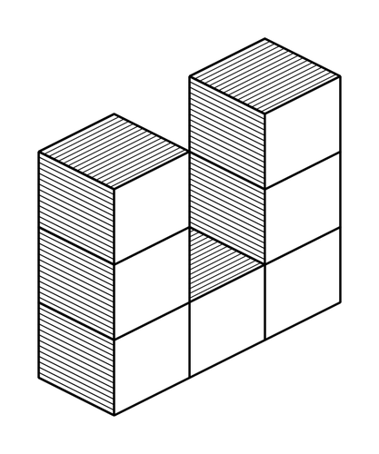 Black and white cubes for coloring