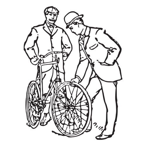 Two men and a bicycle