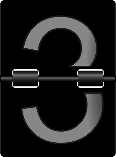 Gambar vektor ubin nomor tiga mekanis jam alarm