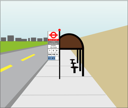 ArrÃªt de bus signer en illustration vectorielle UK