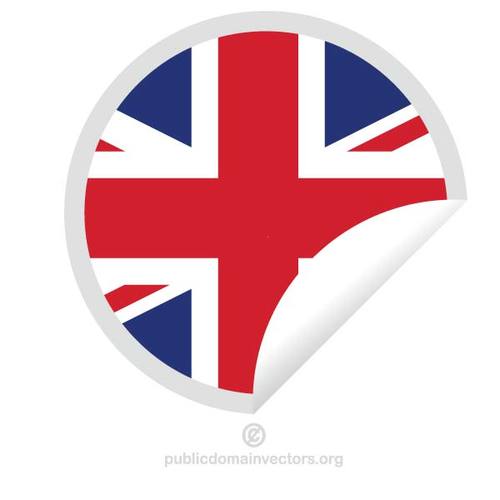 Rund klistermÃ¤rke med flagga av Storbritannien
