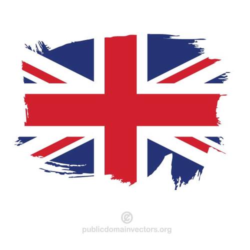 UK bandiera dipinto su superficie bianca