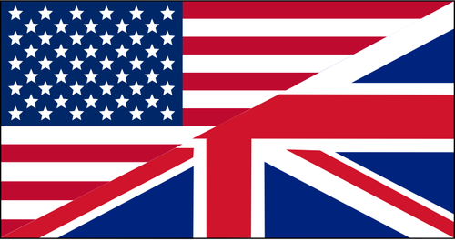 Bandera de Estados Unidos y el Reino Unido
