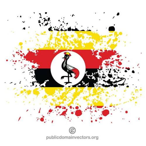 Uganda flagg blekk sprut