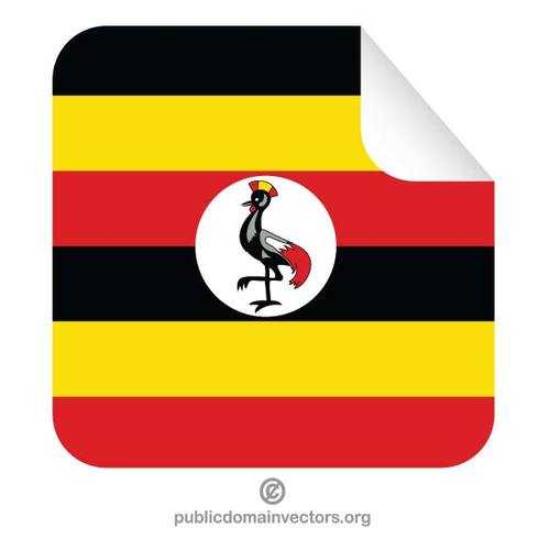 Flaggan i Uganda i ett klistermÃ¤rke