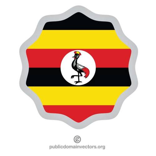 Yuvarlak bir etiket Uganda bayraÄŸÄ±