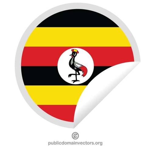 Oeganda vlag sticker glinsterende clip art