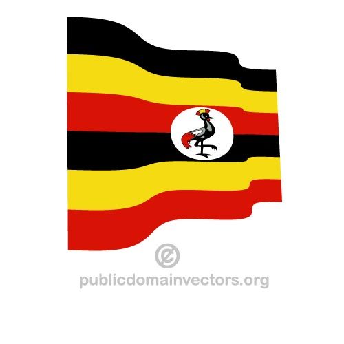 Wapperende vlag van Oeganda