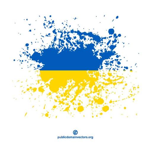 Respingos de tinta com a bandeira da UcrÃ¢nia