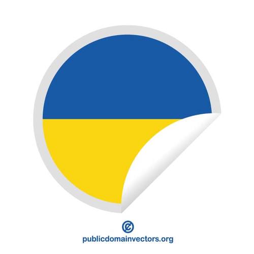 Adesivo redondo com bandeira da UcrÃ¢nia
