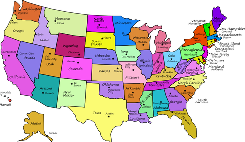 BÃ¼yÃ¼k harf ile Amerika BirleÅŸik Devletleri harita