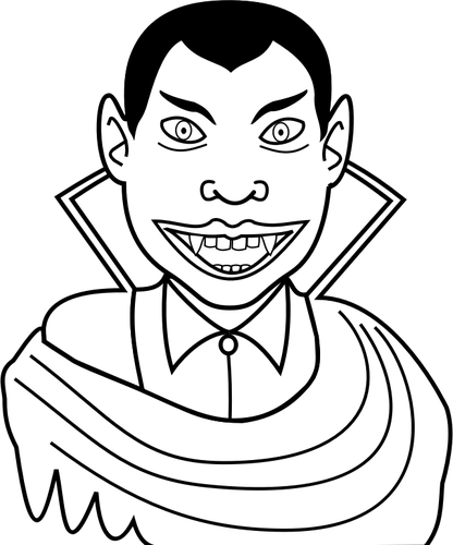 Clip-art vector de sorrindo com cara de vampiro