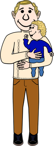 Immagine vettoriale di padre e figlio