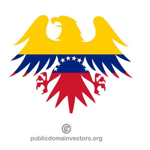 Bendera Venezuela di dalam eagle siluet