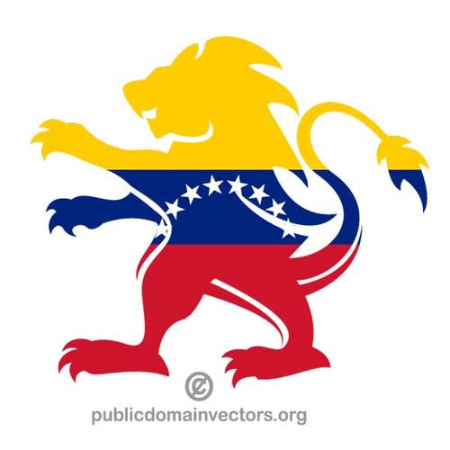 Flagga Venezuela i lion form