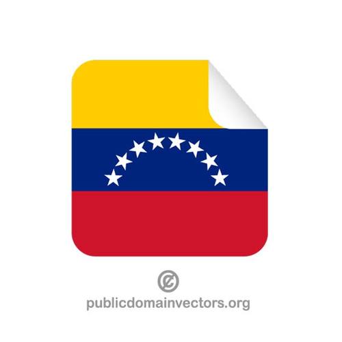 Autocollant carrÃ© avec le drapeau du Venezuela