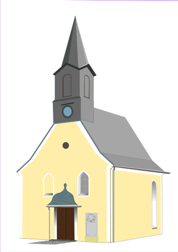 Village church vector drawing
