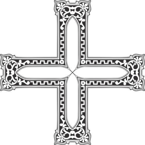 Imagen de crucifijo ornamental Vintage vector