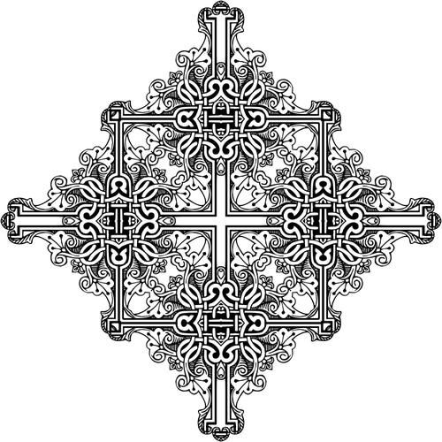 Vintage symmetrisk ram cross bild