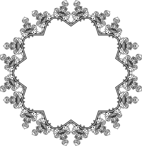 Ilustrasi vektor bingkai bunga bundar