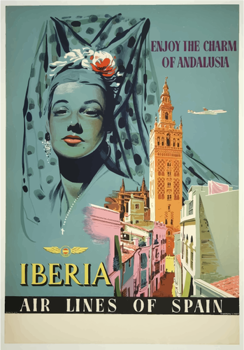 Andaluzia promovare turism afiÅŸ vectorul ilustrare