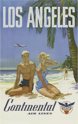 Vintage travel affisch fÃ¶r Los Angeles
