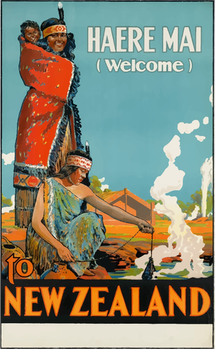 New Zealand traditionelle poster
