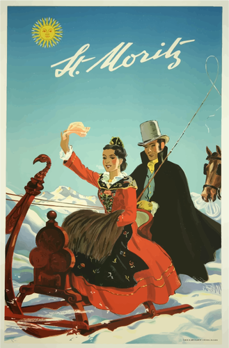 Obraz plakat podrÃ³Å¼ St. Moritz