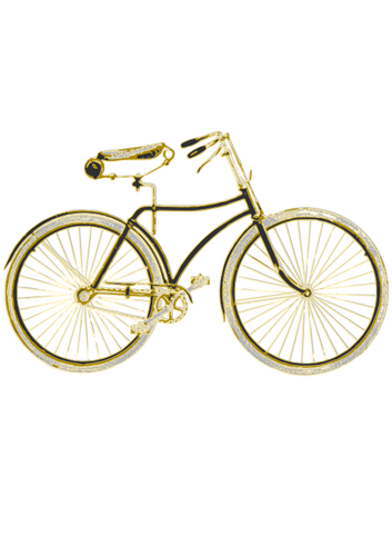 Bicicleta vintage dourado