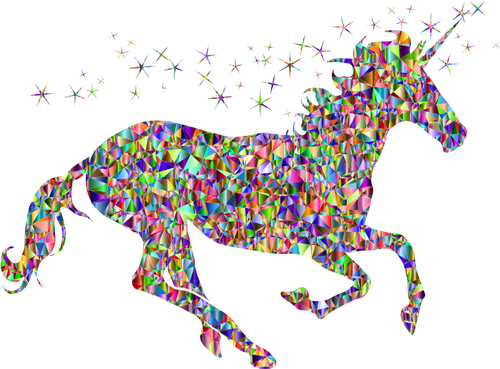 Unicorn in chromatische kleuren