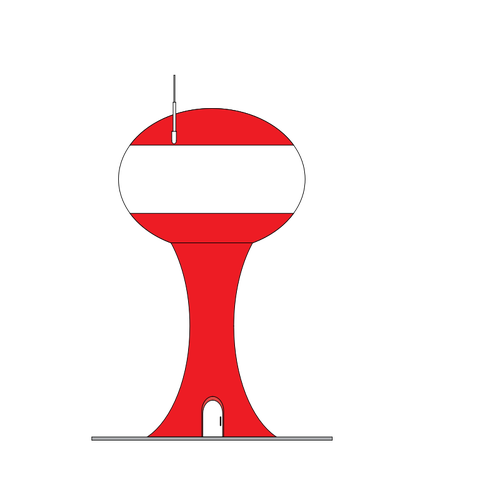 Clip-art vector vermelho e branco de um farol