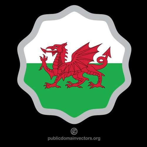 Bandeira do paÃ­s de Gales em um adesivo