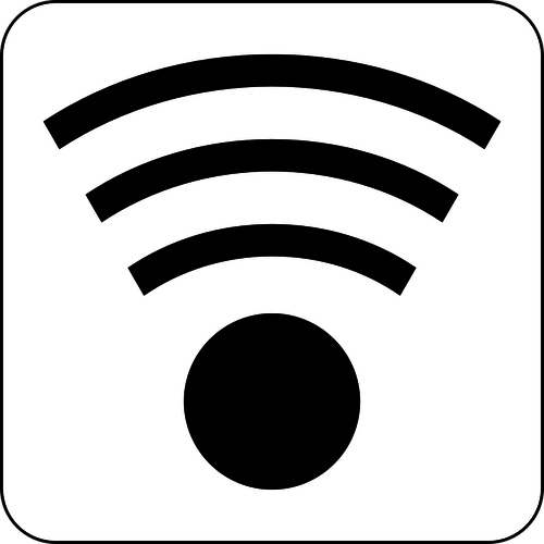 Illustrazione vettoriale di icona wireless bianco e nero
