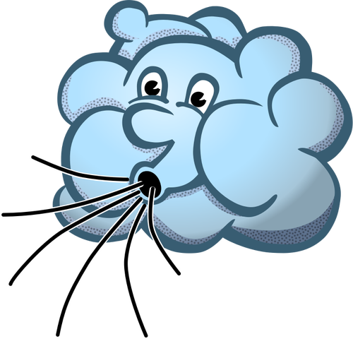 Vector image of blue Mr Wind cloud