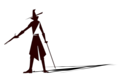 Silhouette de chasseur de sorciÃ¨re avec ombre vecteur une image clipart