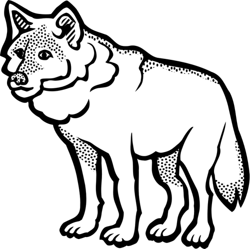 IlustraciÃ³n de wolf de contorno grueso