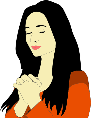 Vrouw die illustratie bidt
