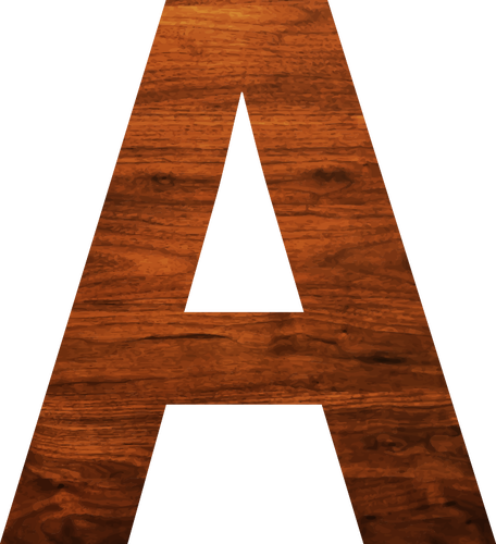 Alfabeto de textura de madeira A
