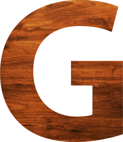 Alphabet G kayu gaya